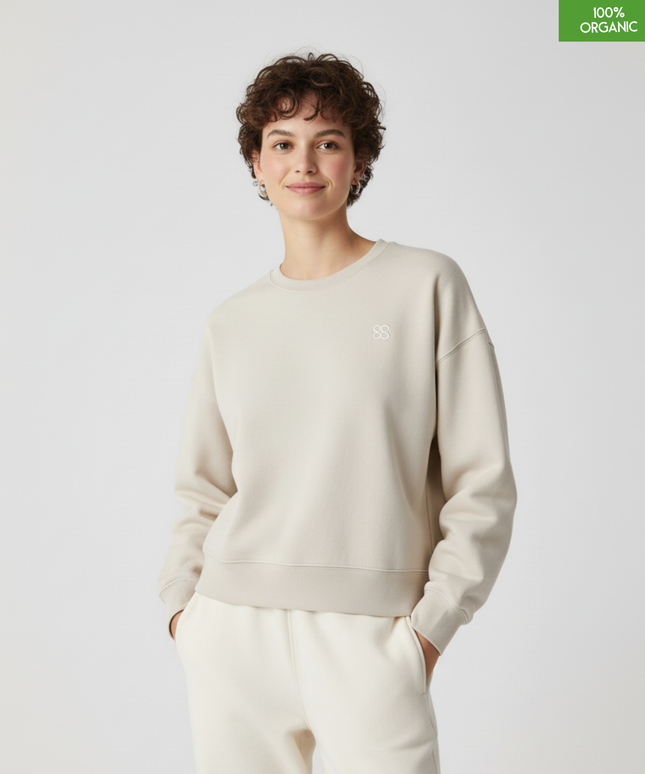 The women's crew neck sweatshirt | Natural Raw | Medium fit | 300gsm