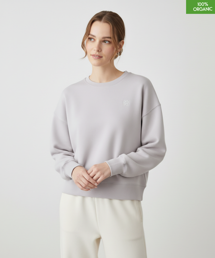 The women's crew neck sweatshirt | Cool Heather Grey | Medium fit | 300gsm