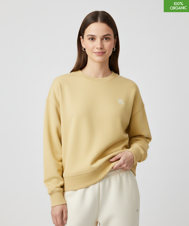 The women's crew neck sweatshirt | Viva Yellow | Medium fit | 300gsm