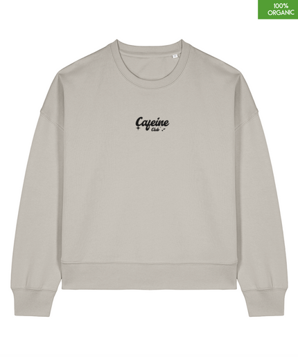 "Cafeine Club" The women's crew neck sweatshirt | Heather Haze | Medium fit | 300gsm