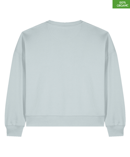 "DISTRACTION". The women's crew neck sweatshirt | Blue Ice | Medium fit | 300gsm