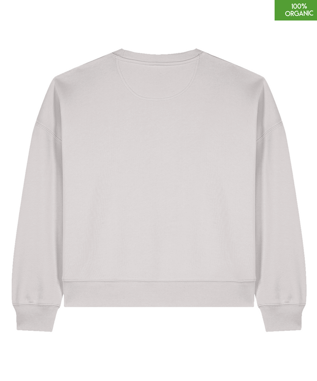 'Be cool. Be kind. JUST BE.' The women's crew neck sweatshirt | Cool Heather Grey | Medium fit | 300gsm