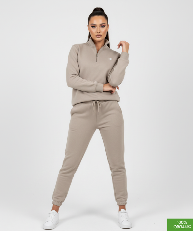 The quarter zip sweatshirt | Desert Dust | Medium Fit | 280gsm